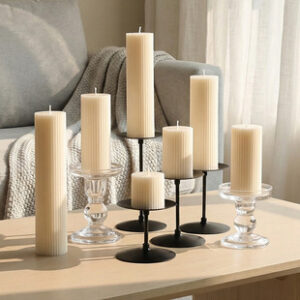 White cylindrical scented candle