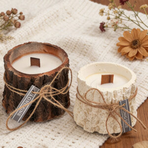 Wooden stump scented candles
