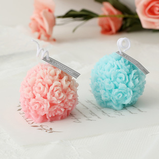 Rose ball scented candle